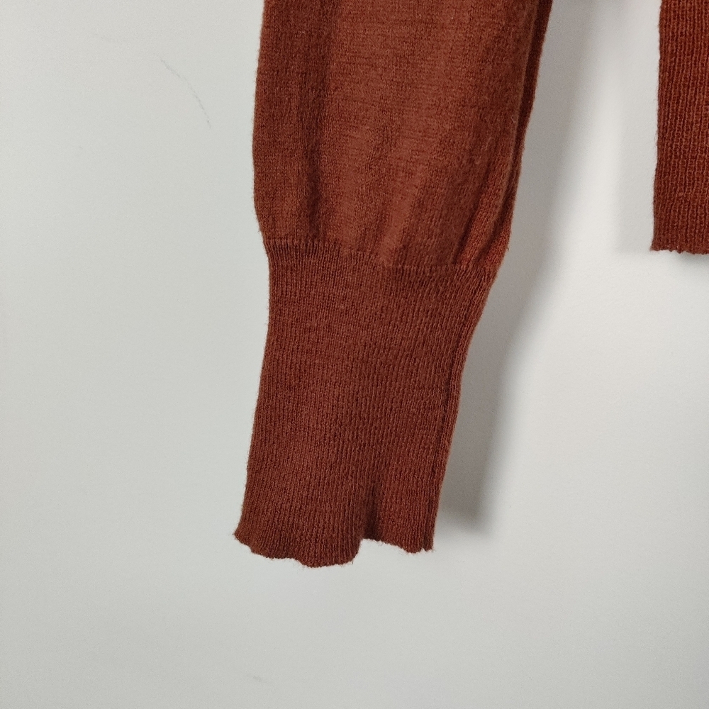 Koton Women's Ruffled Sweater Cardigan in Brown Size Medium Fall Feminine Cotton - Picture 6 of 10